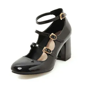 Chaussures Année 80 T-Strap Noires
