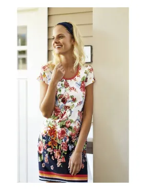 Chemise  nuit manches courtes en coton